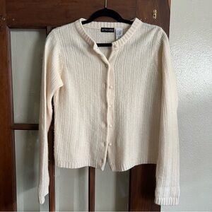 Lambswool/Angora Blend Ivory Knit Cardigan
